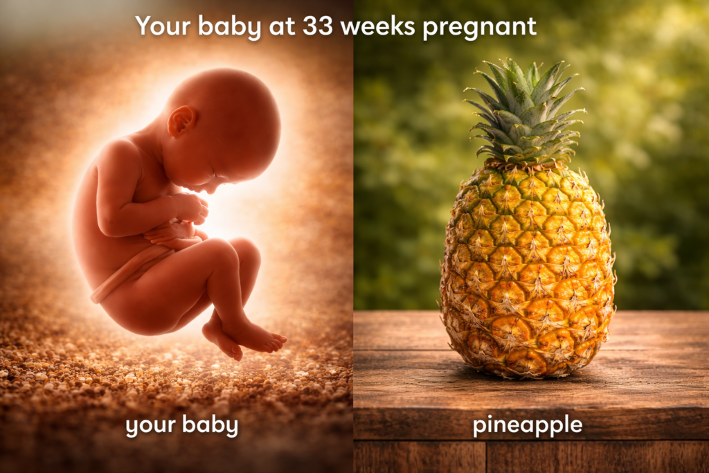 33 Weeks Pregnancy How big is baby at 33 Weeks 33 Weeks Pregnancy Symptoms 33 week ultrasound Pregnant Belly at 33 Weeks What is baby position in at 33 Weeks