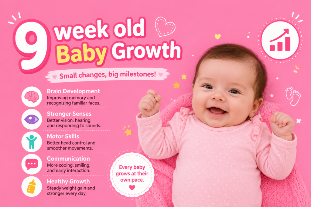 9 week old baby Baby Growth Baby Health baby Communication Parent Tips Healthy Development